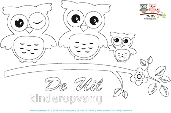kleurplaat De Uil Kinderopvang